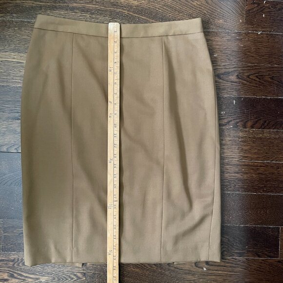 Classic Pink Tartan Beige Tan Pencil Skirt Wool Blend-Sz. 10 - Picture 5 of 5